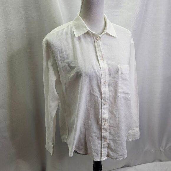 7 For All Mankind White Cotton Button Down Shirt Size XS - Picture 12 of 13